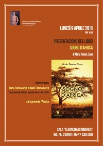 locandina 9.4.2018 - presentazione  "Sogno d'Africa" di Maria Teresa Casu